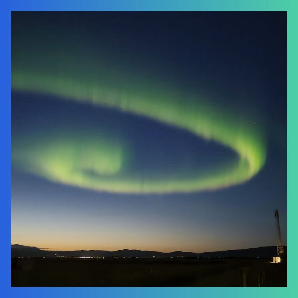 Spiral-shaped Northern Light display