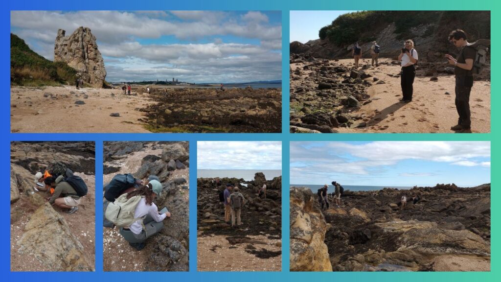 Photo collage from the field trip to Maiden Rock, St Andrews.