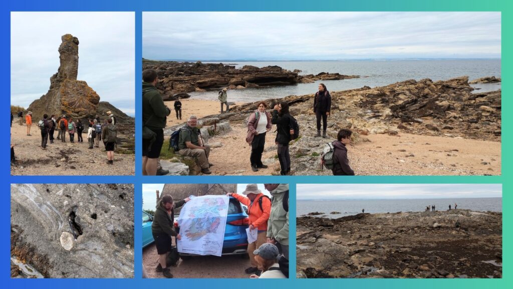 Photo collage of the filed trip to the Rock and Spindle and the St Monan's coastal area.